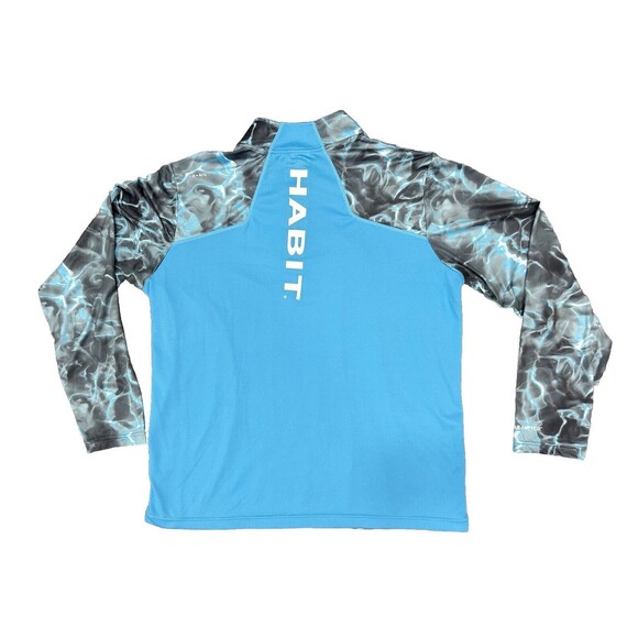 Habit Alaskan Blue Waves Men's Long Sleeve 1/4 Zip Performance Layer Pullover XL - Picture 4 of 6